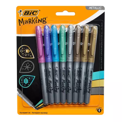 BİC Marking Color 8'li Metalik Renkler Permanent Markör
