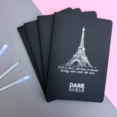 Dark Black Notebook A5 Siyah Defter 