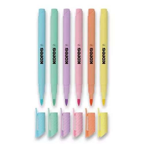 Kores Fırça Uçlu Pastel Markör Kalem 6 Renk