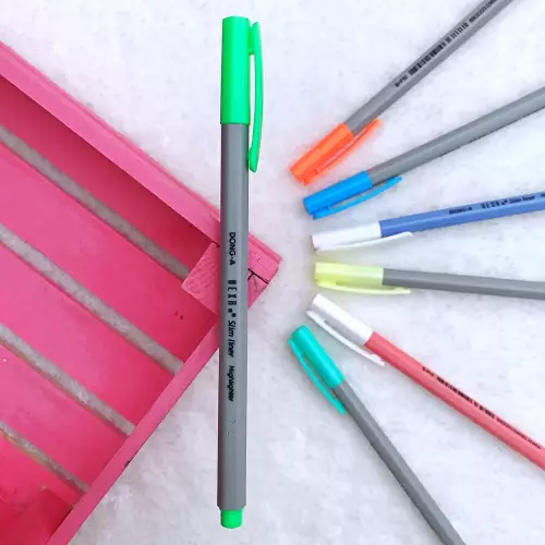 Dong-A Hexa Slimliner Fosforlu İşaretleme Kalemi - Açık Yeşil