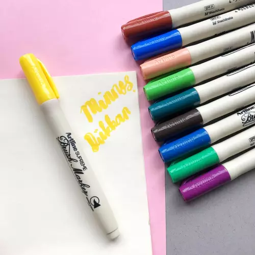 Artline Supreme Brush Marker Yellow - Sarı