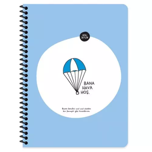 Hisli Şeyler Spiralli Çizgili Defter 18,5x22,5 - Bana Hava Hoş