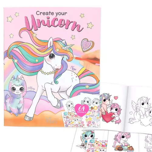 Top Model Stickerlı Boyama Kitabı - Create Your Unicorn
