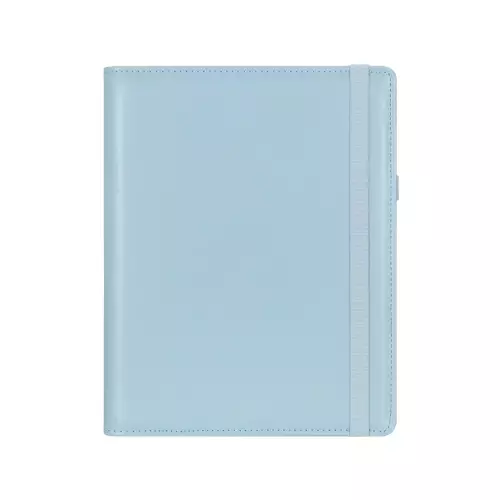 Vj Notepad Folio Deri Kaplı Noktalı Defter 14,8x21 - Mavi