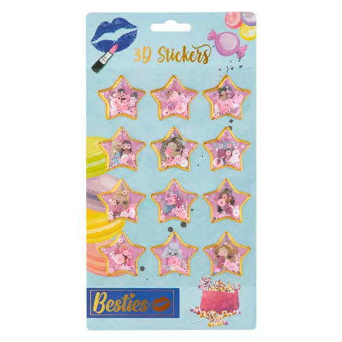 Besties Pullu 3D Sticker Set - Yıldız