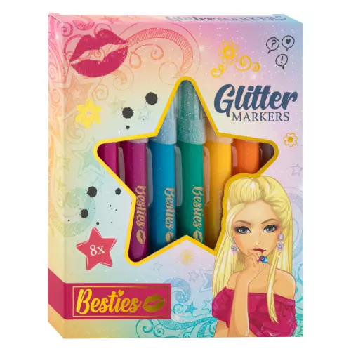 Besties 8 Renk Glitter Marker