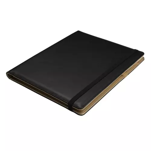 Vj Notepad Folio Deri Kaplı Noktalı Defter 14,8x21 - Siyah