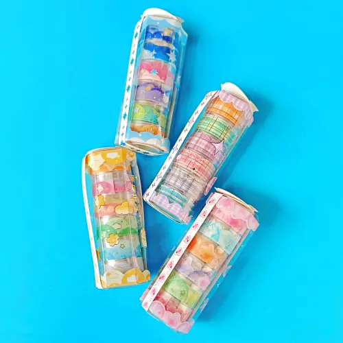 Bright Sky 6lı Desenli Kağıt Washi Tape Bant