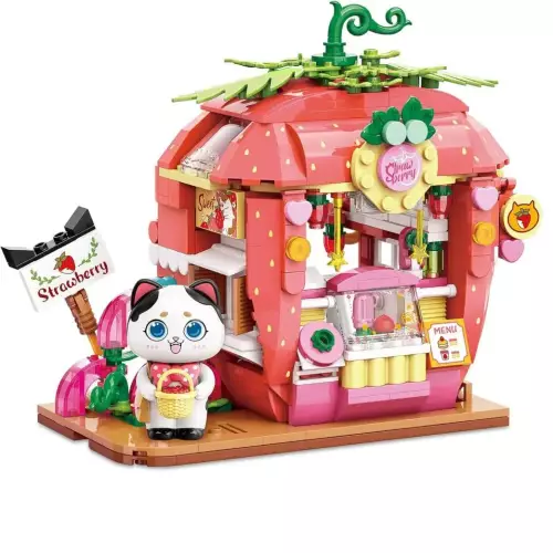 Keeppley Blocks Lovely Street Serisi - Tuxedo Cat Strawberry House