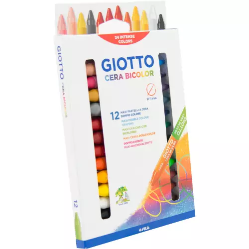 Giotto Cera Bicolor Çift Renkli Mum Boya Kalemi 24 Renk
