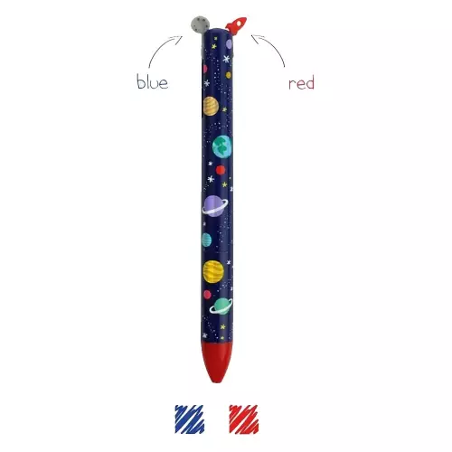 Astronot İki Renkli Tükenmez Kalem - Kırmızı Mavi