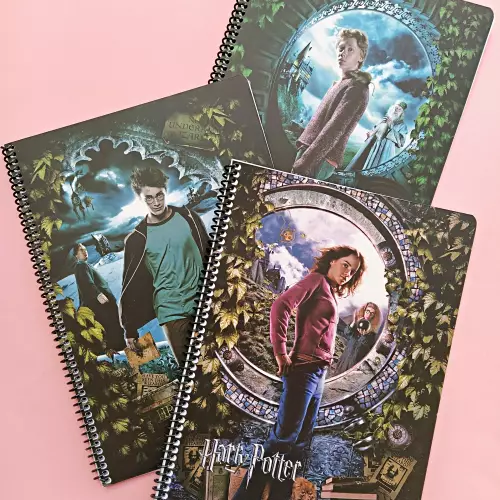 Harry Potter Çizgili Spiralli Defter A5 60 Yaprak