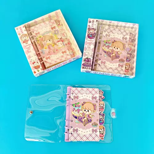 Kawaii Spiralli Kareli Defter Tea Party