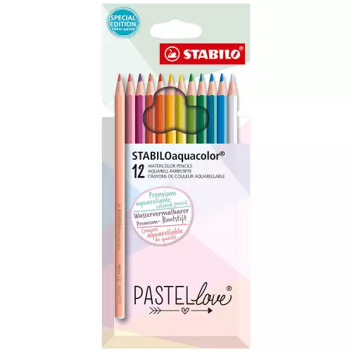 Stabilo Pastellove Aquarell Kuru Boya 12Li Set