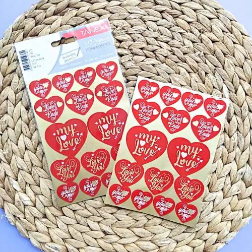 Tanex Stickers 2li - Kalp Serisi 2 - Altın 32 pcs