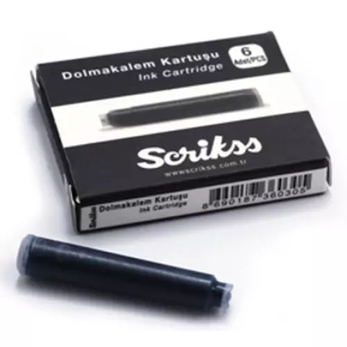 Scrikss Dolma Kalem Kartuşu 6lı - Siyah