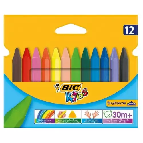 Bic Kirletmeyen Üçgen 12li Pastel Boya