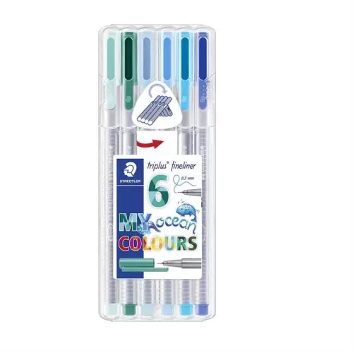 Staedtler Triplus 1.0 mm My Ocean Colours 6'lı Keçeli Kalem Seti