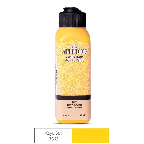 Artdeco Akrilik Boya 140 ML Koyu Sarı - 3602