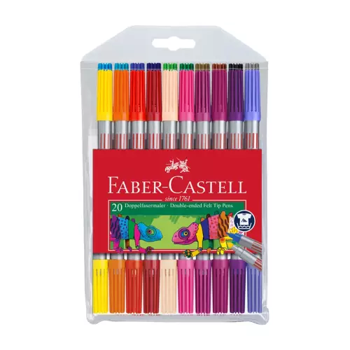 Faber Castell 20 Renk Çift Taraflı Keçeli Kalem Seti