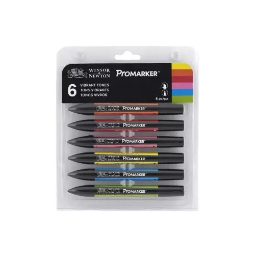 Winsor&Newton Promarker 6lı Özel Çizim Kalemi Seti - Canlı Renkler