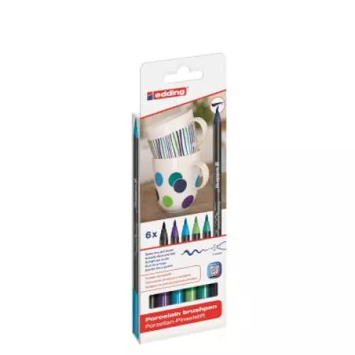 Edding Porselen Kalemi 6'lı Set - Soğuk Renkler