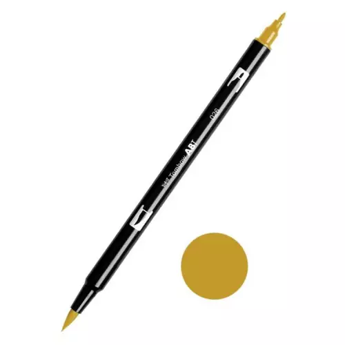 Tombow ABT Dual Brush Çift Uçlu Keçeli Kalem Yellow Gold - 026