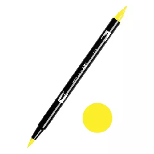 Tombow ABT Dual Brush Çift Uçlu Keçeli Kalem Process Yellow - 055