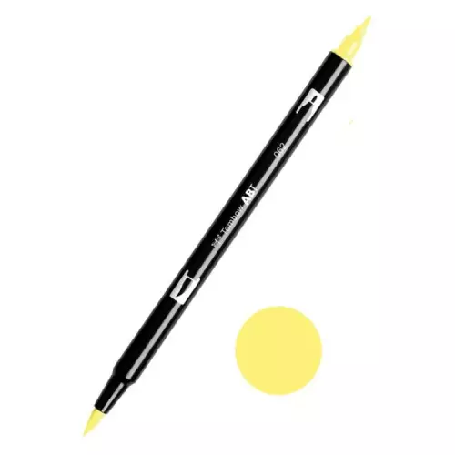 Tombow ABT Dual Brush Çift Uçlu Keçeli Kalem Pale Yellow - 062