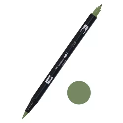 Tombow ABT Dual Brush Çift Uçlu Keçeli Kalem Gray Green - 228