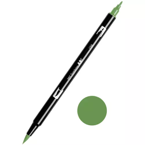 Tombow ABT Dual Brush Çift Uçlu Keçeli Kalem Dark Olive - 158