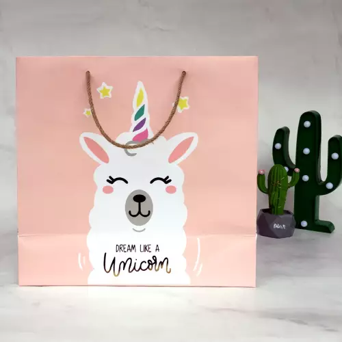 Unicorn Lama Orta Boy Hediye Çantası 