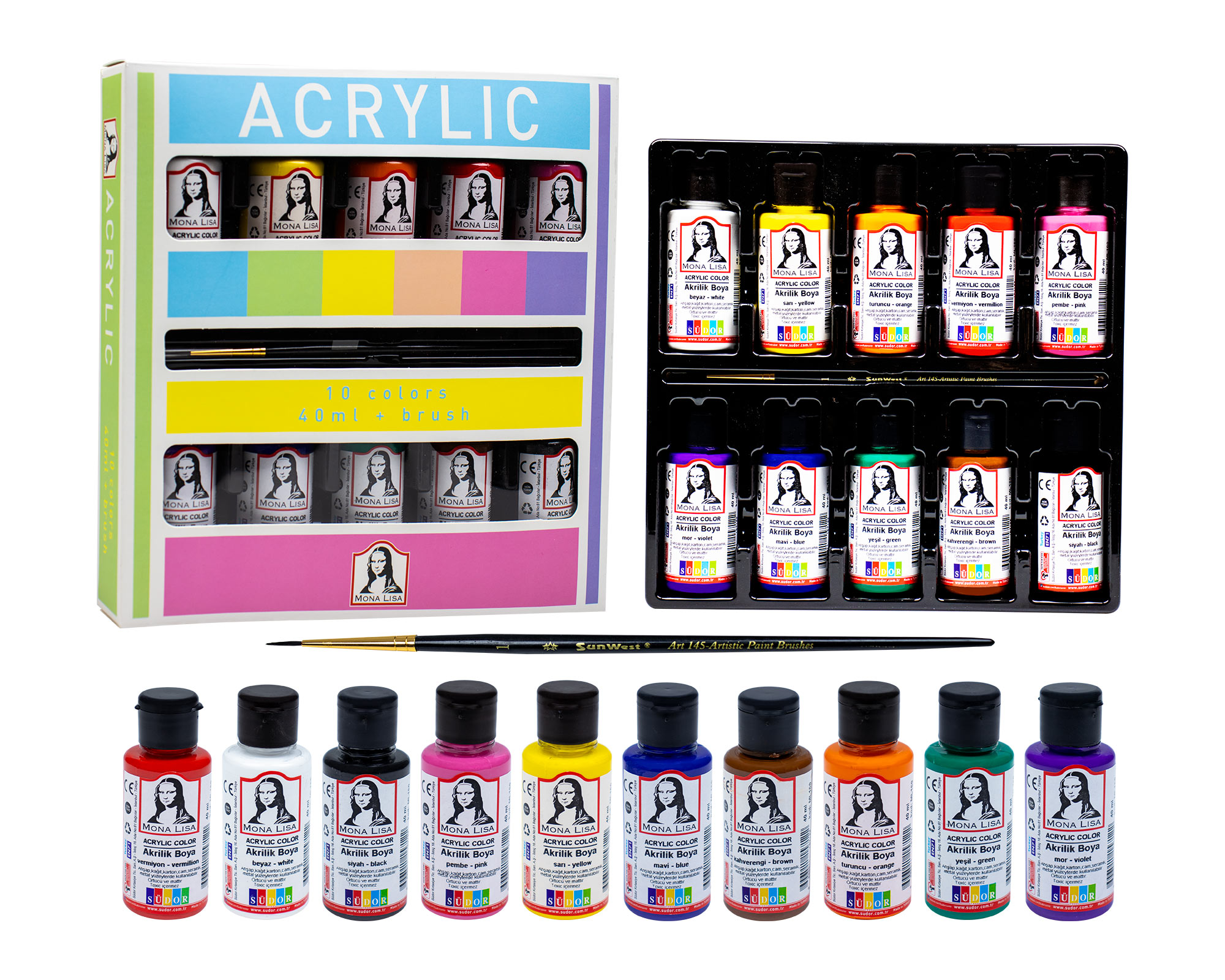 Faber Castell 12 Li Akrilik Tup Boya 169501 Yardimci Kitaplar
